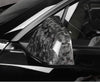 Bright Forging Pattern Real Carbon Fiber Side Mirror Decorative Cover For Model Y