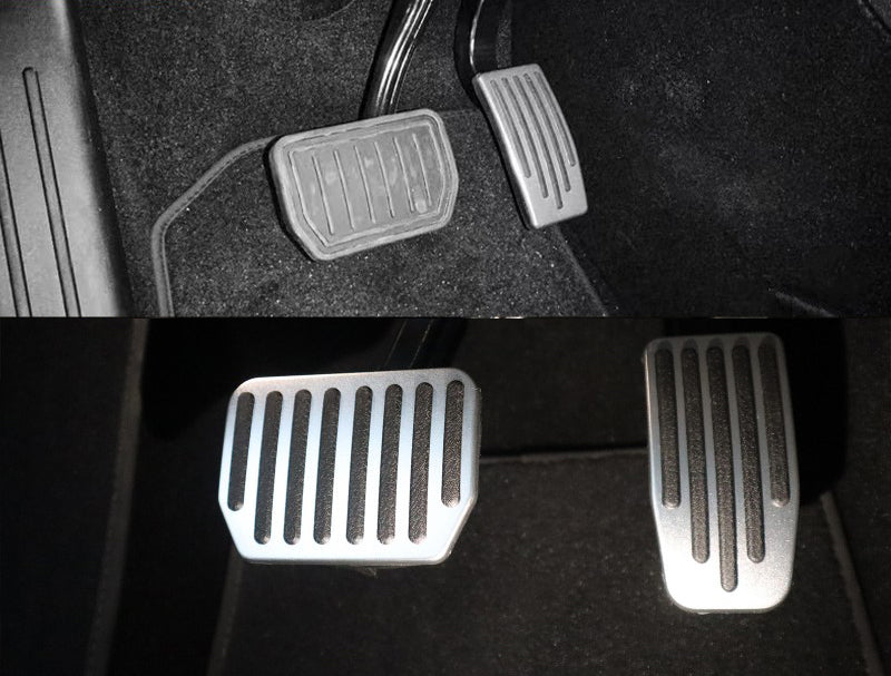 Silver Aluminum Alloy Gas-Break Pedal Covers For Model 3 and Model Y