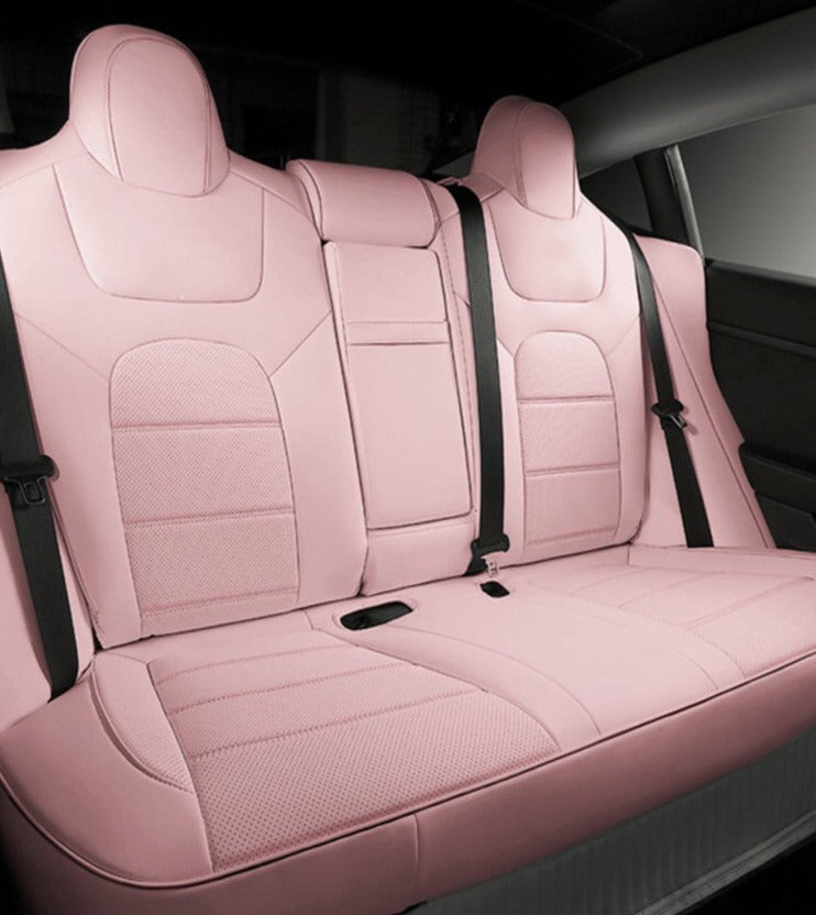 Pink Nappa Leather Half Surround Seat Cover For Model 3 2024