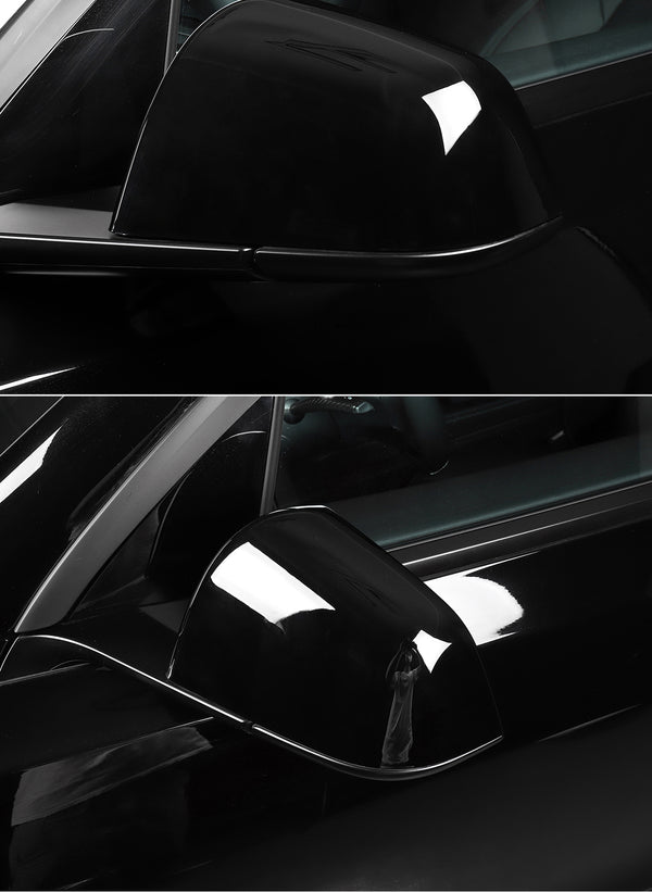 Black ABS Side Mirror Decorative Cover For Model Y