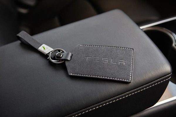 Black Leather Protective Car Card Key Cover For All Tesla Models