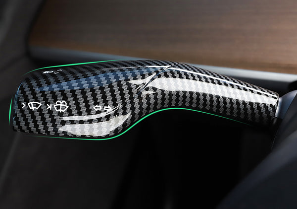 Carbon Fiber Pattern ABS Turn Signal Lever Cover For Model 3 and Model Y