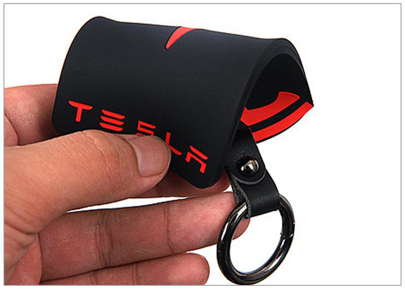 Black And Red Silicone Protective Car Card Key Cover For All Tesla Models