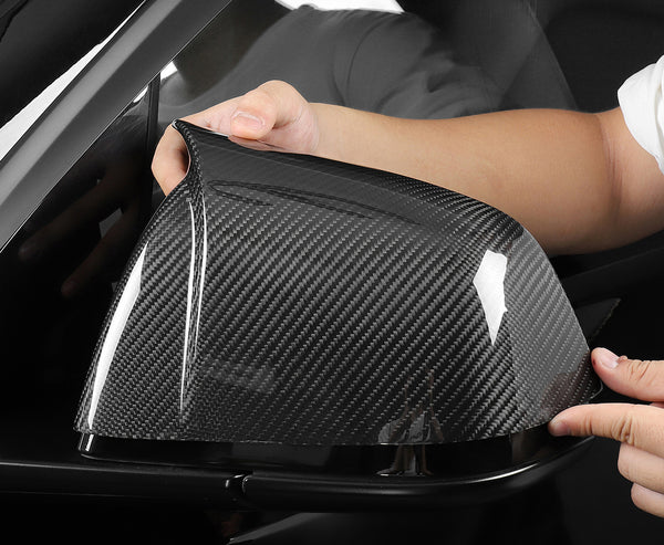 Matte Carbon Real Carbon Fiber Side Mirror Decorative Cover For Model X