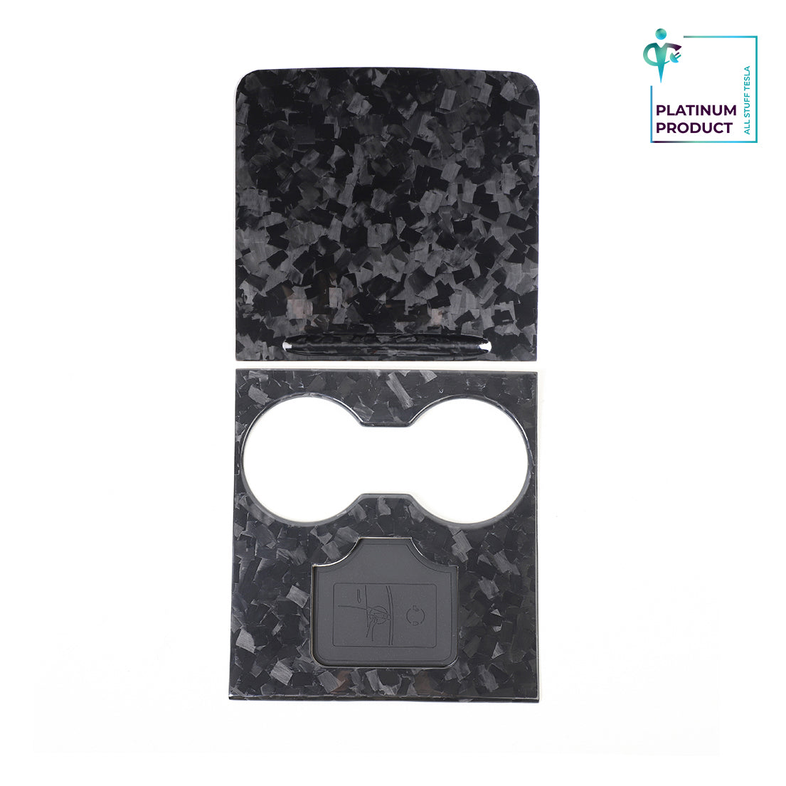 Bright Forging Pattern  Real Carbon Fiber Center Console Decorative Panel For Model 3 and Model Y