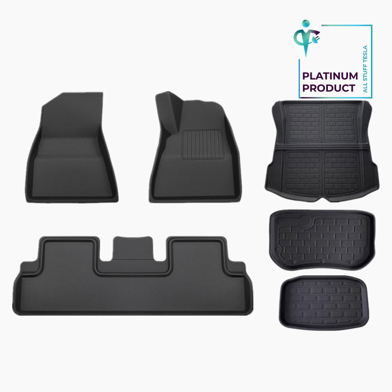 All Weather 3D Floor Mats 6in1 For Model 3 2017-2023 Type 2 Right Rudder