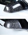 Matte Forging Pattern Real Carbon Fiber Side Mirror Decorative Cover For Model 3