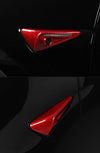 Red Bright Carbon Real Carbon Fiber Side Camera Turn Signal Full Cover For All Tesla Models