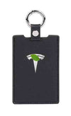 Black Leather Protective Car Card Key Cover With Logo For All Tesla Models