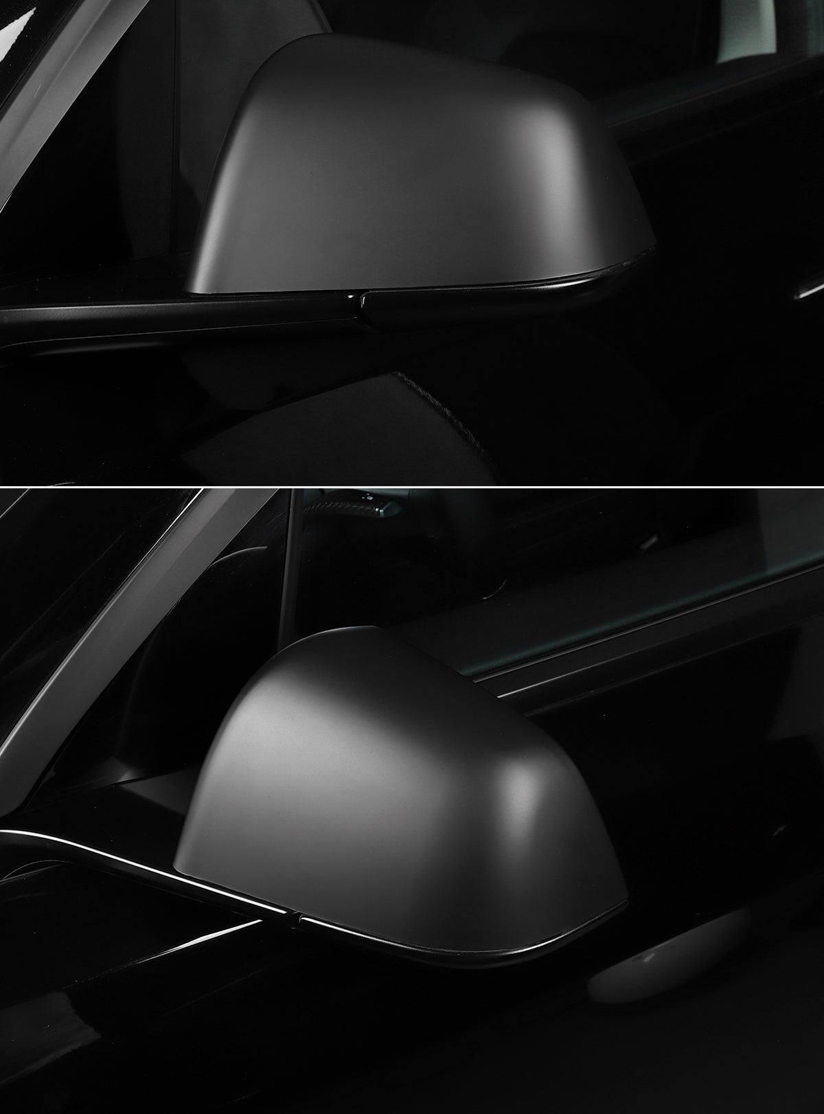 Matte Black ABS Side Mirror Decorative Cover For Model 3