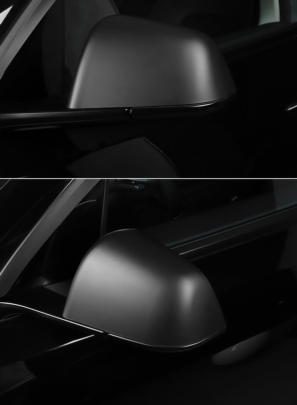 Matte Black ABS Side Mirror Decorative Cover For Model Y