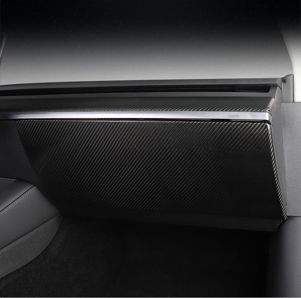 Matte Carbon Real Carbon Fiber Glove Box Protective Cover Trim For Model 3 and Model Y