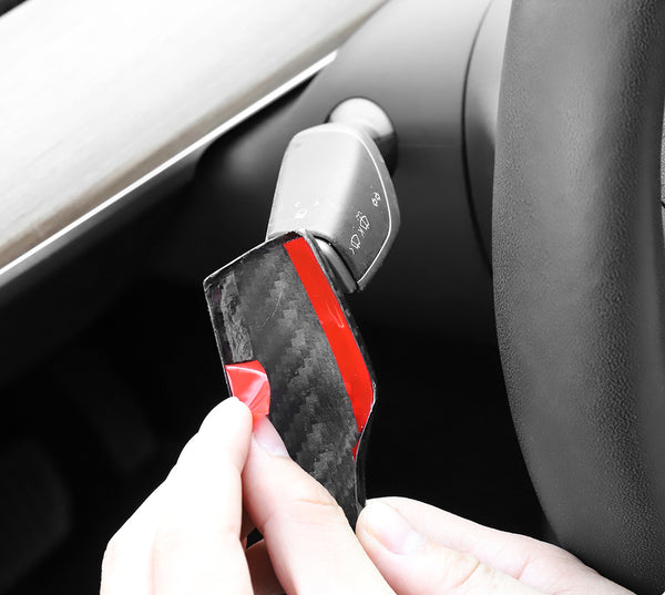 Red Real Carbon Fiber Turn Signal Lever Cover For Model 3 and Model Y