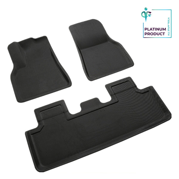 All Weather 3D Floor Mats 3in1 For Model Y 2019-2023 Type 2 Left Rudder