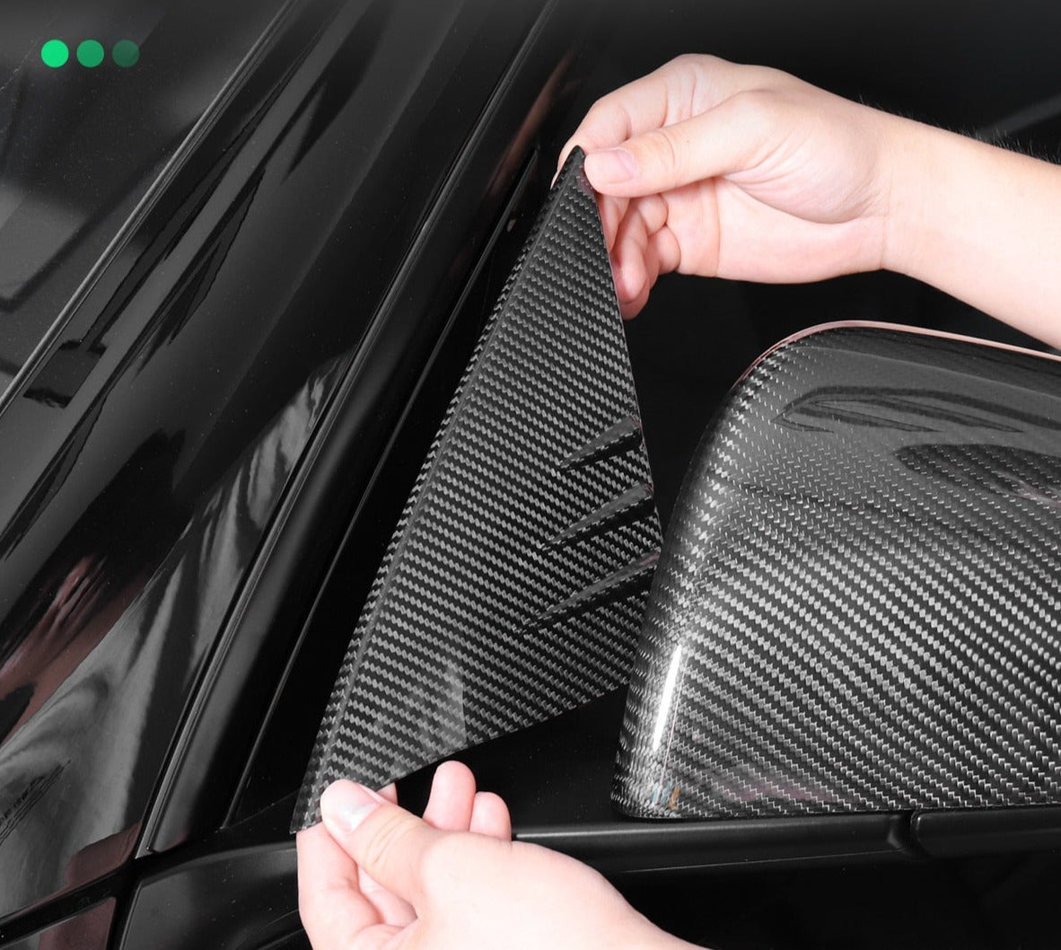 Bright Carbon Real Carbon Fiber A-pillar Window Decorative Cover For Model Y