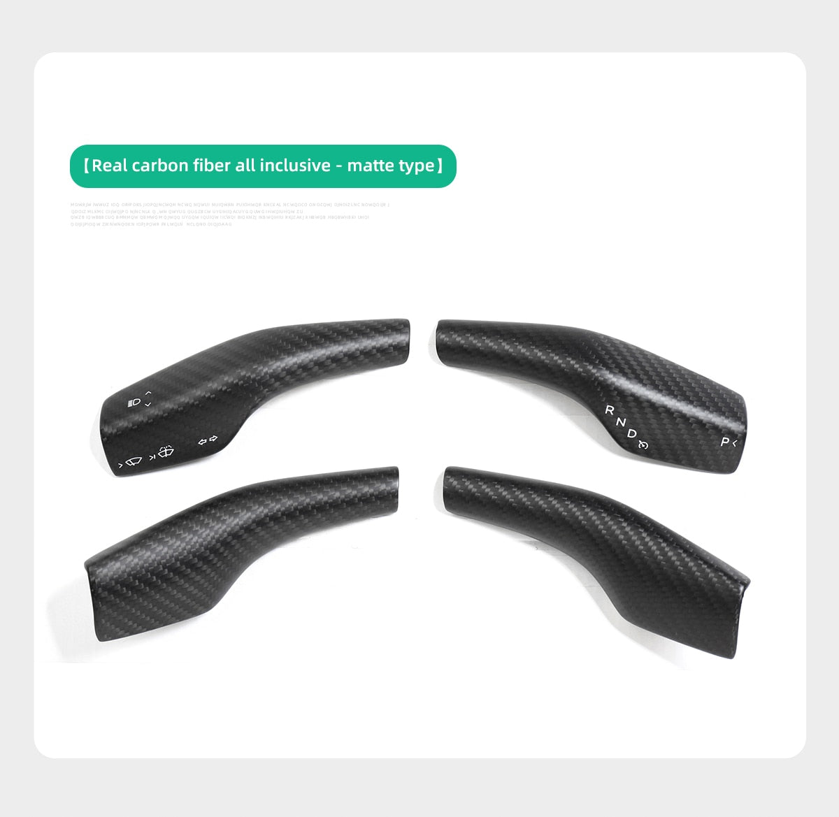 Matte Carbon Real Carbon Fiber Turn Signal Lever Full Cover For Model 3 and Model Y