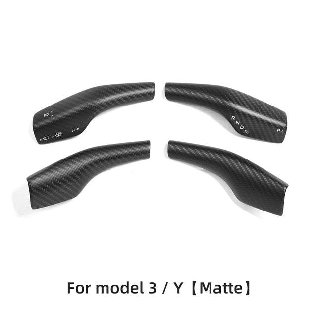 Matte Carbon Real Carbon Fiber Turn Signal Lever Full Cover For Model 3 and Model Y